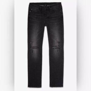 Six Week Residency BNWO Skinny‎ Distressed Black Button-Fly Jeans 36x36 NWT $250